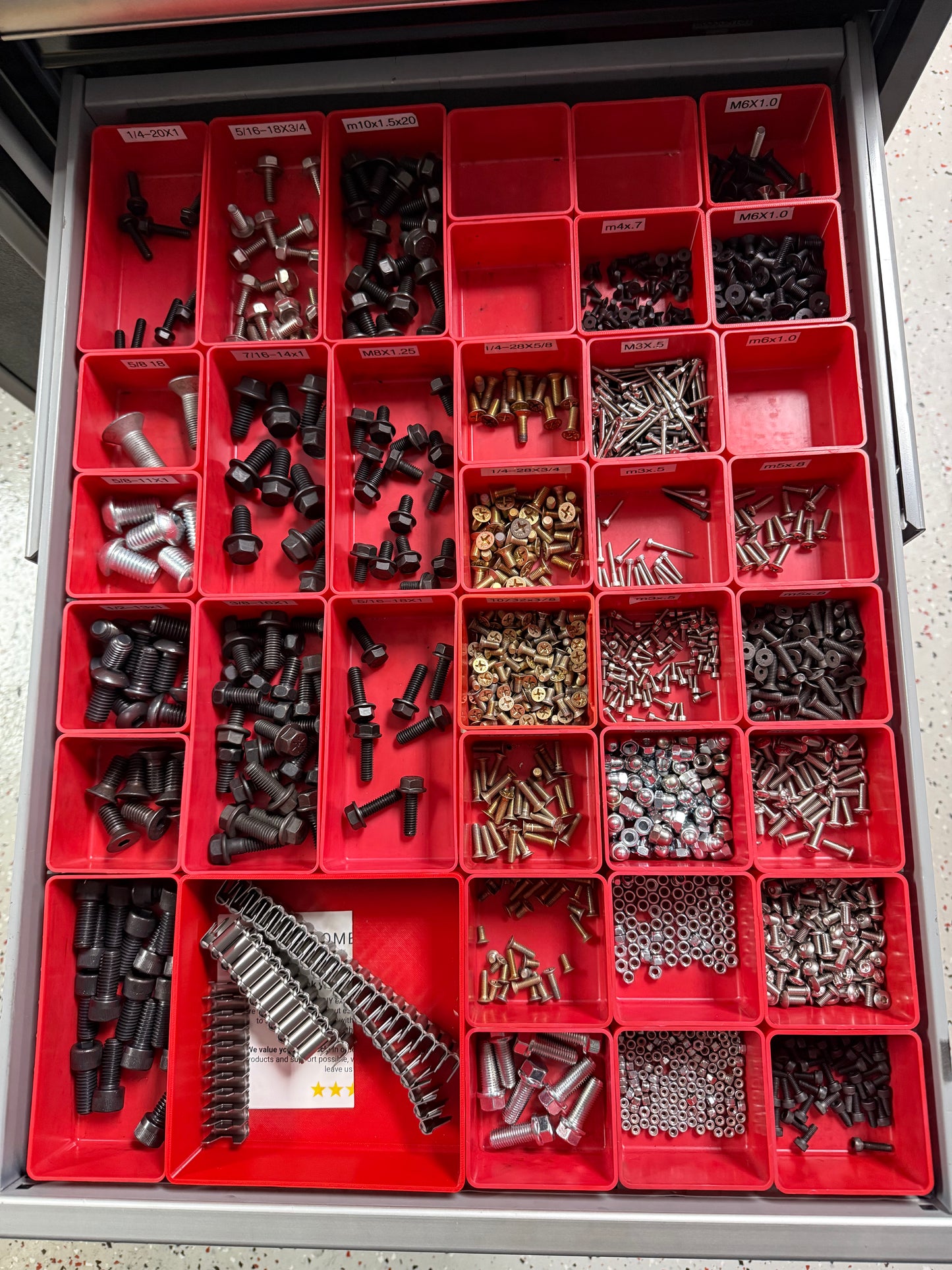 Parts Bin Drawer Organizers
